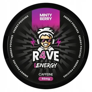 MINTY BERRY Woreczki Energetyczne R4VE Snusy z Kofeina BEZ CUKRU 50mg - Gumy do żucia, lizaki, dropsy - miniaturka - grafika 1