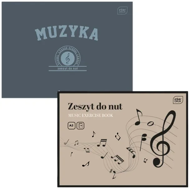 Zeszyt do nut A5 16k do Muzyki pięciolinia INTERDRUK muzyka 2szt