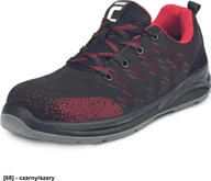 Obuwie robocze - CERVA GERA S1 SR - Lekkie półbuty zawodowe robocze lekka tekstylna dziana cholewka metalowy podnosek i wkładka antyprzebiciowa - czarny/czerwony 47 - miniaturka - grafika 1