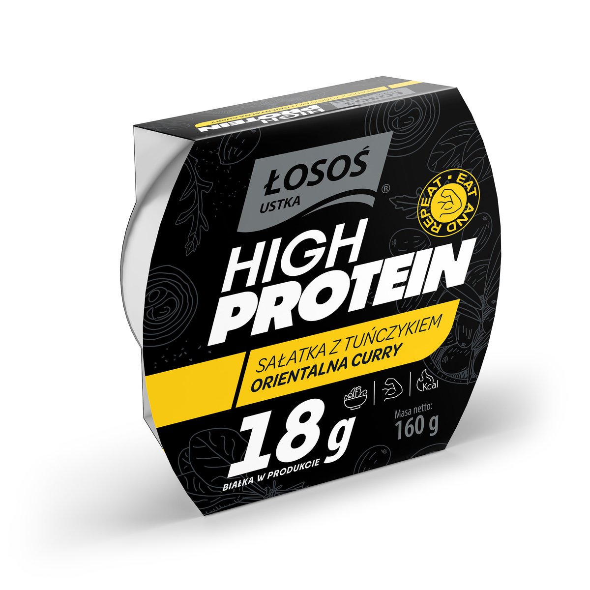 SAŁATKA Z TUŃCZYKIEM ORIENTALNA CURRY 160g ŁOSOŚ USTKA HIGH PROTEIN