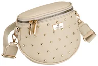 Nerki - Saszetka nerka damska na ramię PETERSON mała listonoszka na suwak ozdobne złote okucia szeroki odpinany pasek kieszonki na drobiazgi telefon skóra e.. - miniaturka - grafika 1