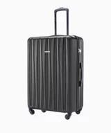 Walizki - PUCCINI Duża walizka ze żłobieniami czarna - miniaturka - grafika 1