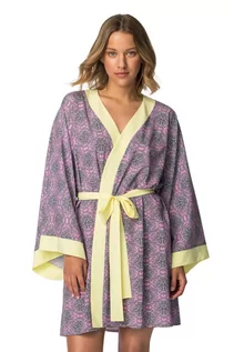 Szlafroki damskie - LA107 Kimono z kolorowym nadrukiem - model 2 - grafika 1