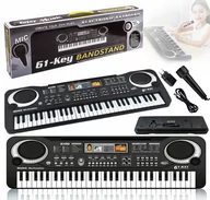 Instrumenty klawiszowe - KEYBOARD PIANINKO ORGANY PIANINO ELEKTRONICZNE 61 KLAWISZY DLA DZIECI + MIKROFON - miniaturka - grafika 1