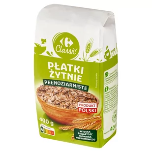 Carrefour Classic Płatki żytnie pełnoziarniste 400 g - Płatki śniadaniowe i musli - miniaturka - grafika 1