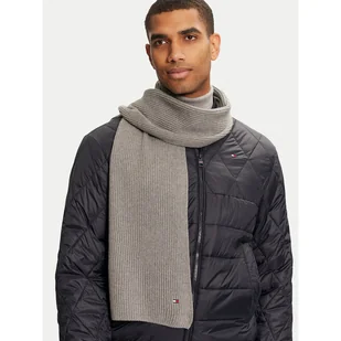 Szalik Tommy Hilfiger Flag AM0AM12847 Szary - Apaszki i szaliki damskie - miniaturka - grafika 1