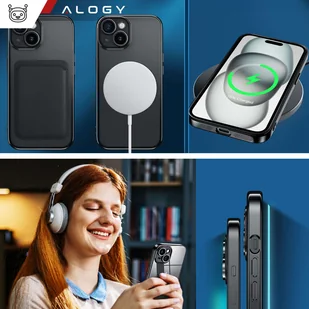 Etui MagSafe Case do iPhone 15 Plus Glamour Luxury obudowa Slim Ring Alogy Czarny przezroczysty - Etui i futerały do telefonów - miniaturka - grafika 6