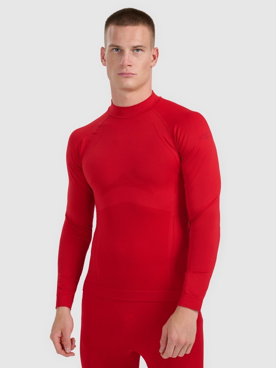 Bielizna męska termoaktywna bezszwowa (góra) 4F 4FWAW25USEAM224-61S Czerwony XXL/3XL