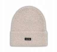 Moda i Uroda OUTLET - Calvin Klein DADDY WOOL BEANIE BEŻOWA (K50K510984-YAH) - miniaturka - grafika 1