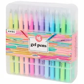 Cienkopisy - Zestaw cienkopisy pisaki długopisy żelowe Avec brokat pastel metaliczne 48 - miniaturka - grafika 1