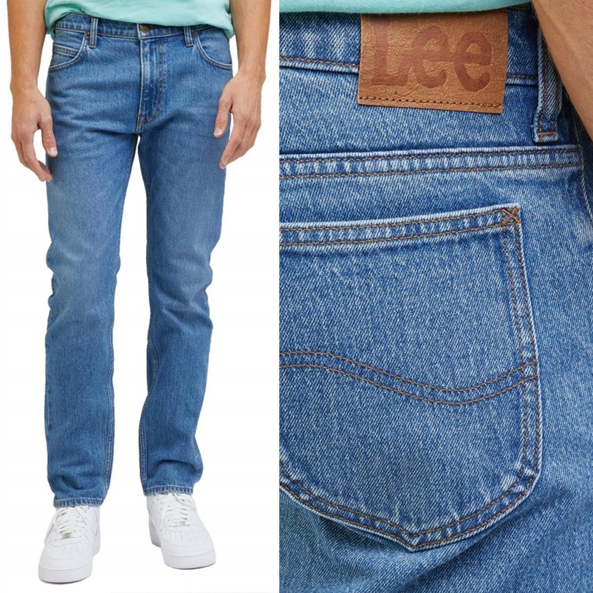 Lee RIDER SLIM Into The Blue lekko dopasowane spodnie jeansowe W30 L34