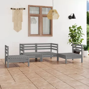 vidaXL 4-cz zestaw wypoczynkowy do ogrodu szary drewno sosnowe 3082524 - Meble ogrodowe - miniaturka - grafika 1