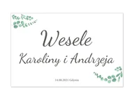 Wesele i ślub - Plakat Weselny personalizowany z eukaliptusem - 90x60 cm - miniaturka - grafika 1