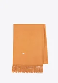 Apaszki i szaliki męskie - Szalik damski z frędzlami jednolity brązowy - miniaturka - grafika 1