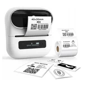 Drukarki kart i etykiet - Drukarka etykiet Phomemo M220 203dpi / do 80mm / USB / BT biała - miniaturka - grafika 1