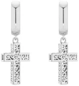 Biżuteria religijna - Srebrne kolczyki z krzyżami - miniaturka - grafika 1