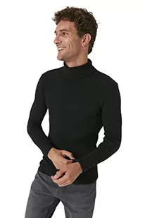 Trendyol Męska bluza z golfem, gładka dopasowana bluza (2 sztuki), antracyt/czarny, S - Bluzy męskie - miniaturka - grafika 1