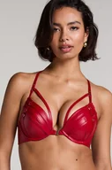 Biustonosze - Hunkemöller Usztywniony biustonosz push-up z fiszbinami Faye Czerwony - miniaturka - grafika 1