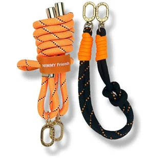 Zestaw crossbody + handstrap Nimmy Cool&Cute 2.0 pomarańczowo czarny - Etui i futerały do telefonów - miniaturka - grafika 1