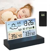Stacje pogodowe - Wielofunkcyjny Elektroniczny Budzik Stacja Pogodowa Z Wilgotnościomierzem - miniaturka - grafika 1