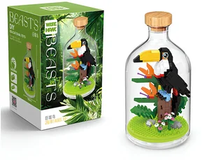 KLOCKI KONSTRUKCYJNE PTAK TUKAN DO UKŁADANIA UKŁADANKA 3D PUZZLE ROZWIJANIE UMIEJĘTNOŚCI MANUALNYCH DZIECKA - Układanki dla dzieci - miniaturka - grafika 1