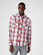 Koszule męskie - Wrangler Ls Western Shirt Męska Koszula W Kratę Długi Rękaw Flame Red W5A0Bjr06-M - miniaturka - grafika 1