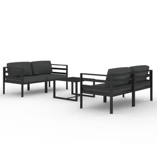 5-cz. zestaw mebli ogrodowych, poduszki, aluminium, antracyt - Meble ogrodowe - miniaturka - grafika 1