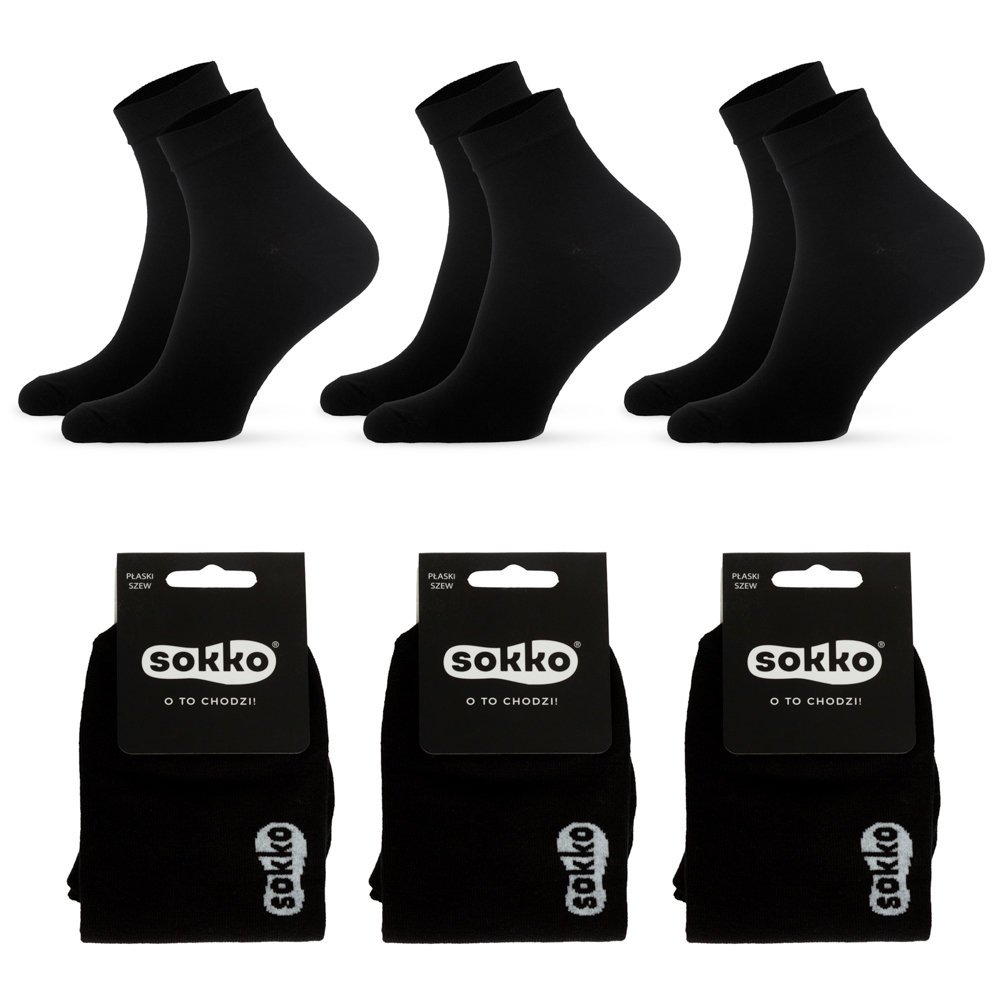 3X SOKKO SKARPETKI MĘSKIE BAMBUSOWE 3/4 ZA KOSTKĘ - SM3-S62-CZA-39-41