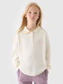 Bluzki dla dziewczynek - 4F Longsleeve gładki dziewczęcy - biały 152 (11-12 lat) - miniaturka - grafika 1
