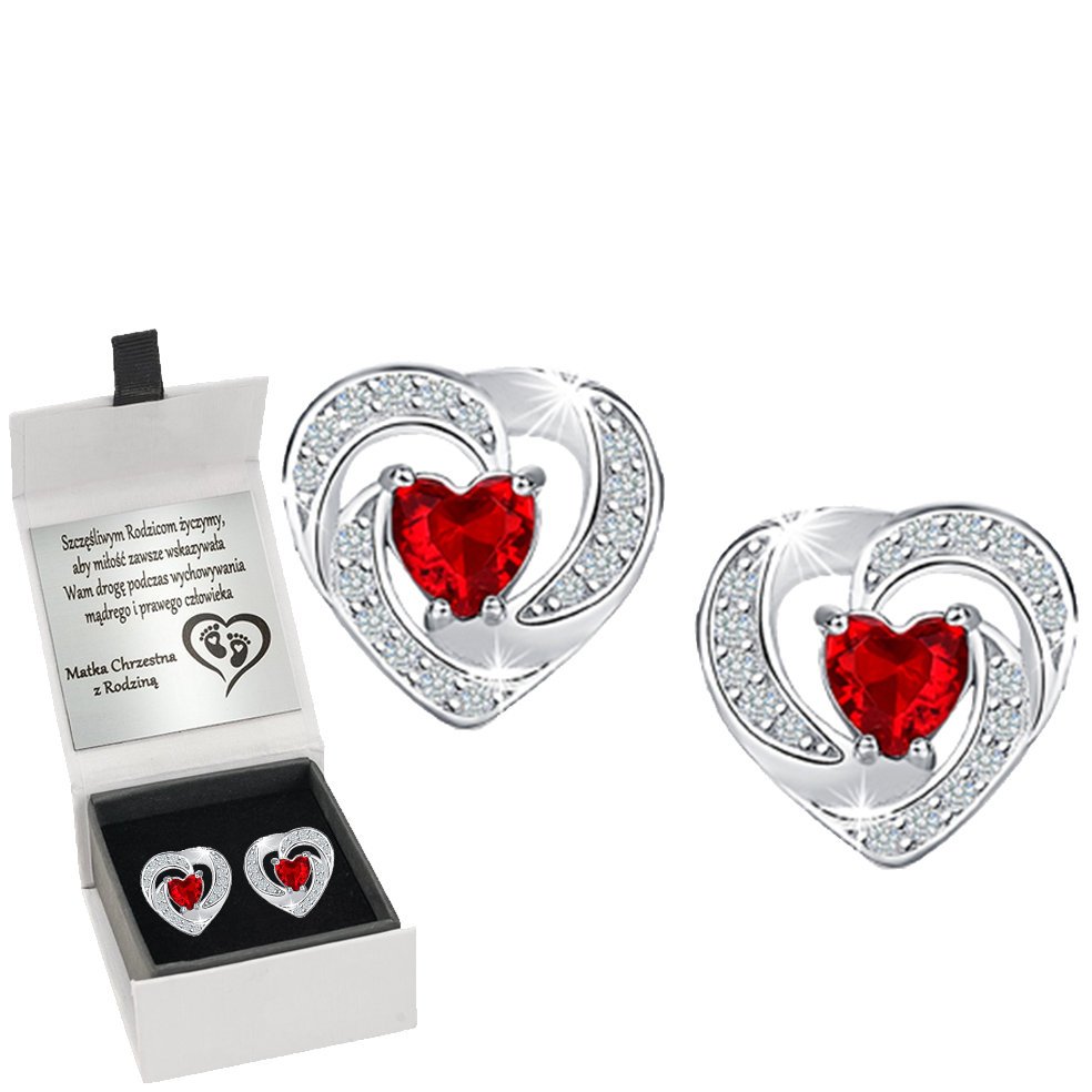 KOLCZYKI SREBRNE 925 DLA KOBIETY SERCA GRAWER