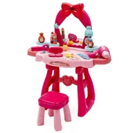 Zabawy w naśladowanie dorosłych - Toaletka dziecięca z muzyką i krzesełko do karmien Baby Mix - miniaturka - grafika 1