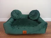Legowiska dla psów - Legowisko dla psa royal M 75x55 cm butelkowa zieleń - miniaturka - grafika 1