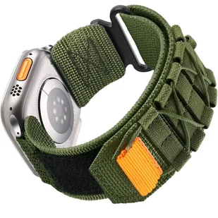 Pasek D-Pro Nylon Tactical Band opaska sportowa taktyczna militarna do Apple Watch 4/5/6/7/8/9/10/SE/Ultra 44/45/46/49mm (Army Green / Zielony) - Akcesoria do smartwatchy - miniaturka - grafika 1