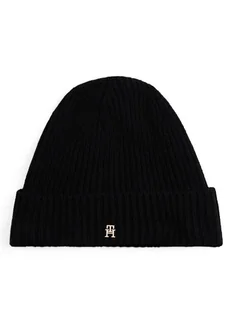 Tommy Hilfiger Czapka Th Cashmere AW0AW17772 Czarny - Czapki damskie - miniaturka - grafika 1