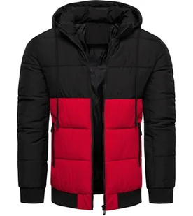 Kurtka męska ocieplana zimowa z odczepianym kapturem Recea - Kurtki męskie - miniaturka - grafika 1