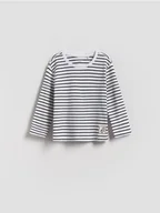 Bluzki dla niemowląt - Reserved - Bluzka w paski - czarny - miniaturka - grafika 1