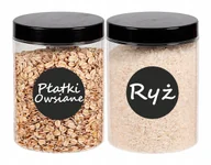 Pojemniki kuchenne - Pojemniki na żywność słoik kuchenny na makaron 1L 2 sztuki + etykiety - miniaturka - grafika 1