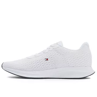 Buty sportowe męskie - Buty Tommy Hilfiger Lightweight Runner FM0FM04563-YBS - białe - grafika 1