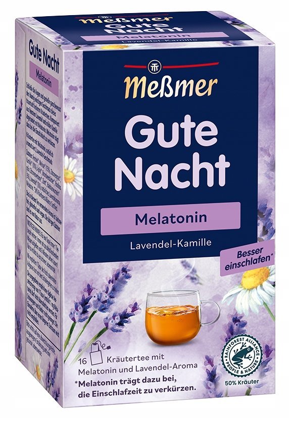 Herbata Ziołowa Messmer Gute Nacht Lawenda Rumianek Melatonina z Niemiec