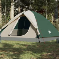 Namioty - vidaXL Namiot kempingowy, 3-os., zielony, 240x217x120 cm, tafta 190T - miniaturka - grafika 1