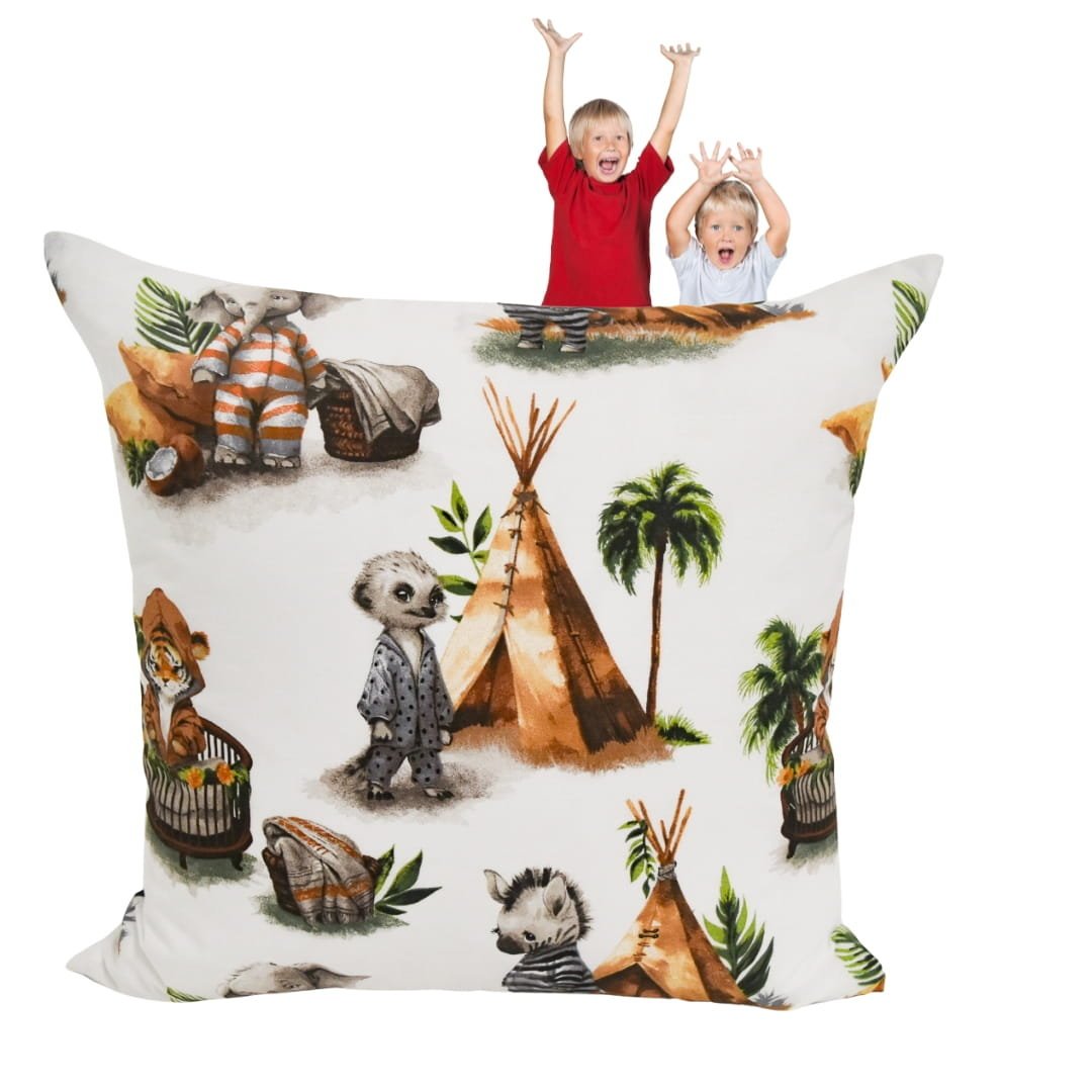 Poszewka Dziecięca 40x40 Bawełniana JAŚ Zwierzaki Tipi