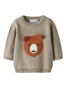 name it Sweter "Berrys" w kolorze beżowym - Bluzy i sweterki niemowlęce - miniaturka - grafika 1