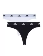 Majtki damskie - Adidas Sports Underwear Damskie majtki typu stringi, czarny/średni Heather Grey, XXL - miniaturka - grafika 1