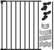 Zabezpieczenia dla dzieci - Barierka na kominek, schody 100 rozszerzenia czerń - miniaturka - grafika 1