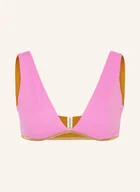 Stroje kąpielowe - Mymarini Góra Od Bikini Bustier Pool Bra Shine, Model Dwustronny Z Ochroną Uv 50+ braun - miniaturka - grafika 1