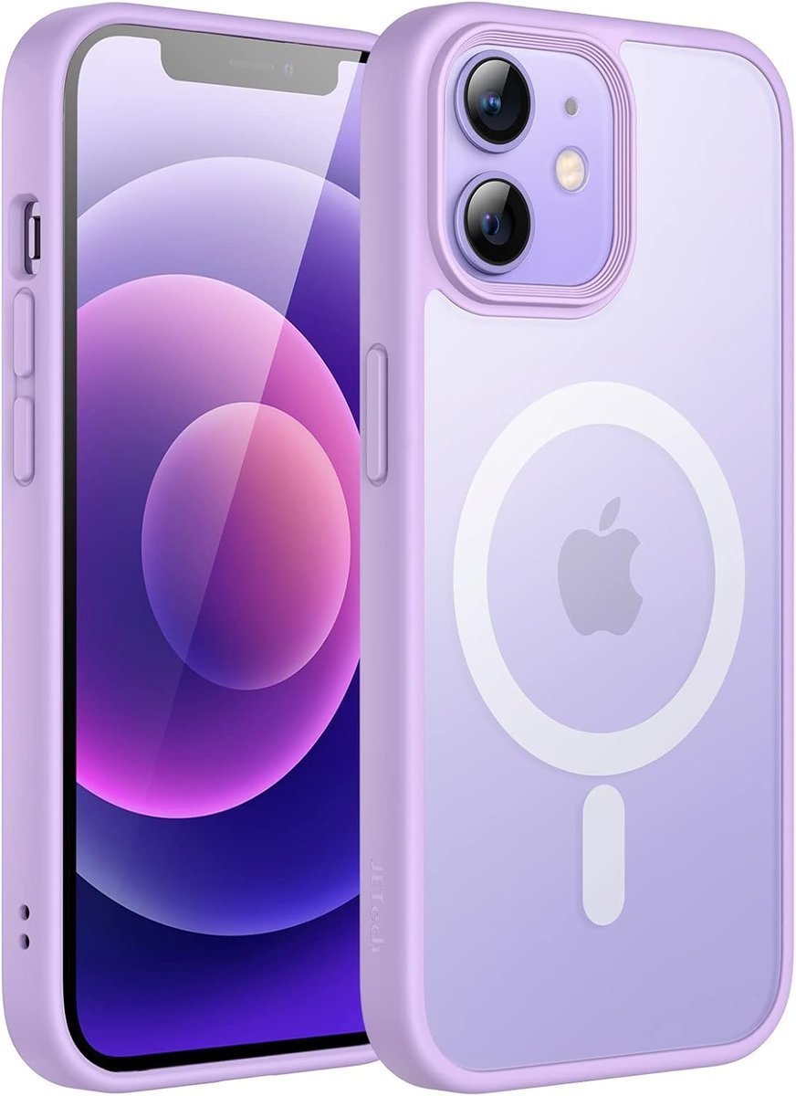 JETech Magnetyczna Etui dla iPhone 12/12 Pro 6,1 Cala Kompatybilny z MagSafe, Półprzezroczysta Matowe Tylna Szczupły Odporny na Wstrząsy Case (Jasny..