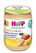 Dania dla dzieci - Hipp BIO Owoce & Zboża Jabłka i banany z biszkoptami 4m+) 190 g - miniaturka - grafika 1