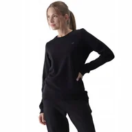 Bluzy damskie - Bluza Dresowa 4F Nierozpinana Bez Kaptura Czarna Crewneck Roz. S - miniaturka - grafika 1