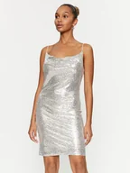 Sukienki - Vero Moda Sukienka koktajlowa 10295675 Srebrny Regular Fit - miniaturka - grafika 1
