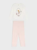 Piżamy dla dziewczynek - Sinsay - Bawełniana piżama dwuczęściowa z nadrukiem - kremowy - miniaturka - grafika 1